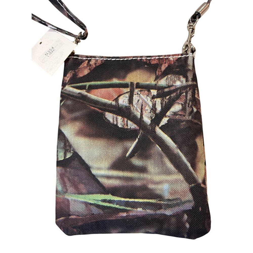 Small Camouflage Purse NEW Green Flower Jewel - Picture 4 of 7
